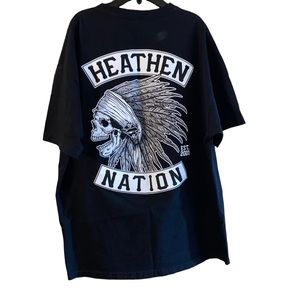 Heathen Nation Men’s Classic Black Logo Cotton Short Sleeve T-shirt Size 2X